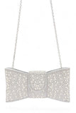 Women Pearl Studs Rhinestone Bow Tie Clutch Bag | Zarnesh