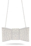Women Pearl Studs Rhinestone Bow Tie Clutch Bag | Zarnesh