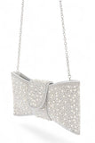 Women Pearl Studs Rhinestone Bow Tie Clutch Bag | Zarnesh
