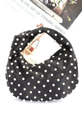 Women Pearl Studs Top Handle Soft Clutch Zarnesh