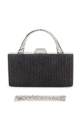 Womens Pleated Glitter Box Clutch | Zarnesh