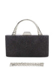 Womens Pleated Glitter Box Clutch | Zarnesh
