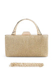 Womens Pleated Glitter Box Clutch | Zarnesh