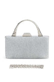 Womens Pleated Glitter Box Clutch | Zarnesh