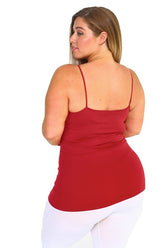 Women Plus Seamless Triple Criss Cross Front Longline Cami Top Zarnesh