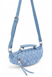 Women Printed Pattern Denim Top Handle Fanny Belt Bag | Zarnesh