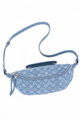 Women Printed Pattern Denim Top Handle Fanny Belt Bag | Zarnesh