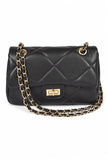Women Quilted Adjustable Strap Twist Lock Classy Shoulder Bag Zarnesh