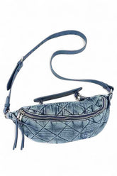 Women Quilted Denim Handle Removeable Strap Swing Bag | Zarnesh