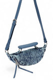Women Quilted Denim Handle Removeable Strap Swing Bag | Zarnesh