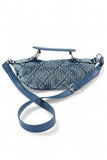 Women Quilted Denim Handle Removeable Strap Swing Bag | Zarnesh