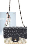 Women Quilted Flap Acrylic Metal Rattan Woven Shoulder Bag Zarnesh