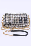 Women Quilted Tweed Secure Spacious Chunky Chain Shoulder Bag Zarnesh