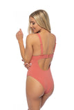 Women Removable Pads Halter Bow Tie Front One Piece Swimsuit Zarnesh