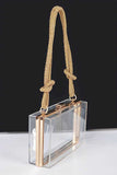 Women Rhinesotne Top Handle Acrylic Cleared Box Clutch Zarnesh