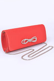 Women Rhinestone Bow Satin Clutch Bag Zarnesh