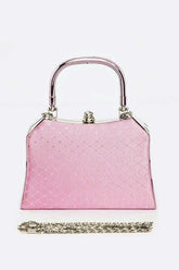 Women Satin Detachable Shoulder Chain Top Handle Box Clutch Zarnesh