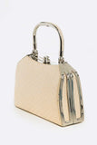 Women Satin Detachable Shoulder Chain Top Handle Box Clutch Zarnesh
