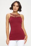 Women Seamless Spaghetti Straps Triple Criss Cross Front Cami Zarnesh