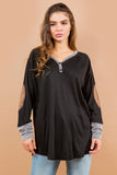 Women Oversized Elbow Patch Tunic | Zarnesh