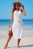 Women Side Split Crochet Coverup Long Beach Maxi Length Zarnesh