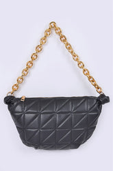 Women Signature Quilted Chunky Chain Shoulder Bag Zarnesh