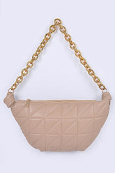 Women Signature Quilted Chunky Chain Shoulder Bag Zarnesh