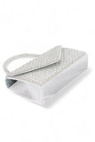 Women Rhinestone Top Handle Statement Silver Clutch Bag Zarnesh
