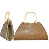 Women Sophisticated Trapezoid Round Handle Clutch Bag Zarnesh