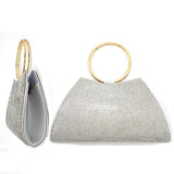 Women Sophisticated Trapezoid Round Handle Clutch Bag Zarnesh
