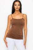 Women Spaghetti Straps Pull On Longline Seamless Cami Tank Top Zarnesh