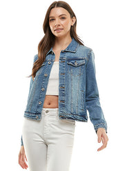 Women Spandex Ladies Casual Denim Jacket | Zarnesh