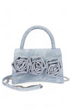 Women Sparkle Flower Top Handle Shoulder Chain Clutch Bag Zarnesh