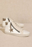 Women Star Embellished Round Toe High Top Sneakers | Zarnesh