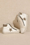 Women Star Embellished Round Toe High Top Sneakers | Zarnesh