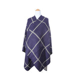 Women Stripe Asymmetrical Open Front Cape Cardigan Poncho Zarnesh