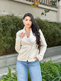 Women’s Suede Biker Zip-Up with Pockets Jacket | Zarnesh