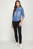 Women's Tencel Top Denim Blouse | Zarnesh