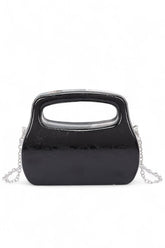 Women Top Handle Molded Metallic Compact Size Clutch Swing Bag Zarnesh