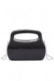 Women Top Handle Molded Metallic Compact Size Clutch Swing Bag Zarnesh