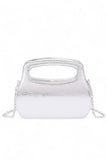 Women Top Handle Molded Metallic Compact Size Clutch Swing Bag Zarnesh