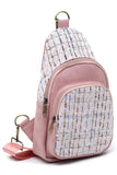 Women Tweed Sling Shoulder Wide Strap Bag Backpack | Zarnesh