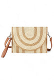 Women Two Tone Straw Summer Crossbody Swing Clutch Bag Zarnesh