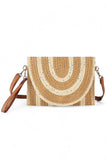 Women Two Tone Straw Summer Crossbody Swing Clutch Bag Zarnesh