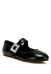 Women Upstage Crystal Buckle Mary Jane Ballerinas | Zarnesh