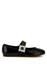 Women Upstage Crystal Buckle Mary Jane Ballerinas | Zarnesh