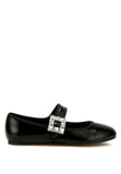 Women Upstage Crystal Buckle Mary Jane Ballerinas | Zarnesh