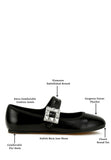 Women Upstage Crystal Buckle Mary Jane Ballerinas | Zarnesh