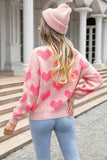 Women Valentine Hearts Knit Pull Over Sweater | Zarnesh