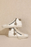 Women Star Embellished Round Toe High Top Sneakers | Zarnesh